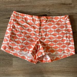 J. Crew Orange & White Chino Shorts Size 6